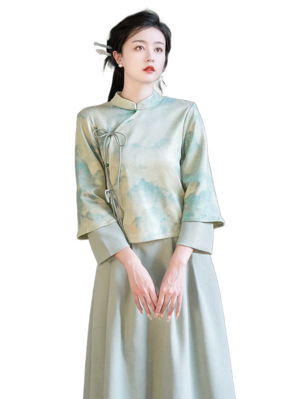 Sansui, demi-season retro warm set, Chinese style