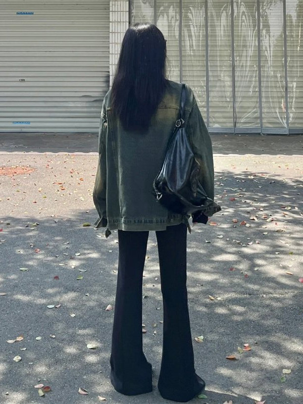 美式复古牛仔外套女春秋2025年秋季新款宽松设计慵懒休闲夹克上衣|undefined