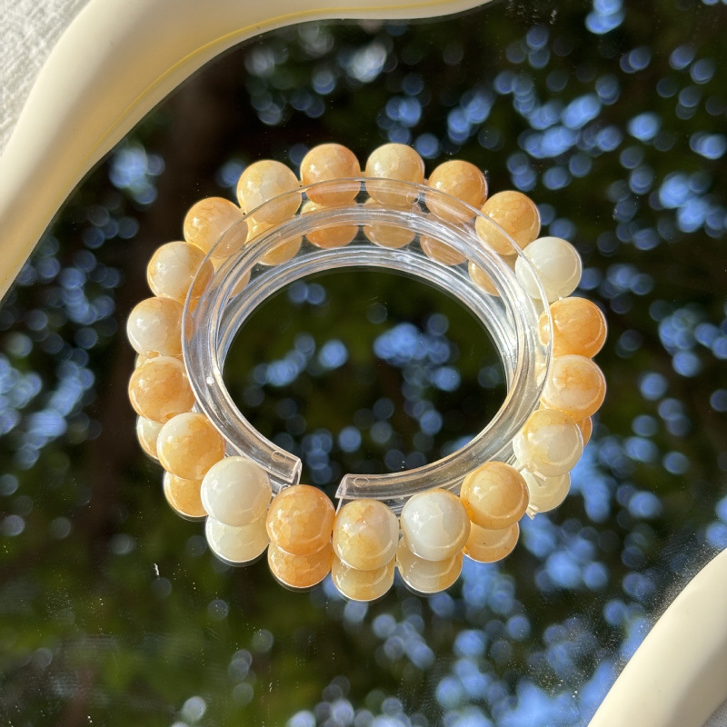 S045-계란노른자-옥조각 모조 세라믹 팔찌#SZ329번