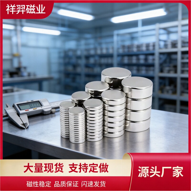 Factory in stock size precision NdFeB round strong magnetic diameter 3-50mm thickness 2-10mm