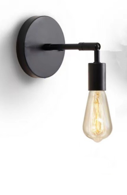 Nórdico creativo simple mesita de noche comedor lámpara de pared de hierro sala de estar pared de fondo escalera pasillo de una sola cabeza de doble cabeza pequeña lámpara de pared