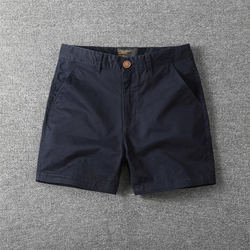 夏の新型純綿四分ズボン男性修身カジュアルファッションアメリカレトロ灰色白半ズボン弾力三分ズボン|undefined
