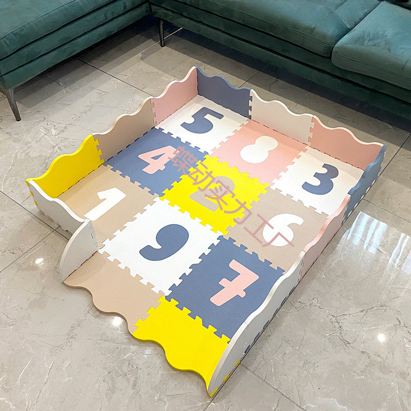 Baby Cartoon Digital Puzzle Floor Mat Children's Crawling Mat Home Crawling Mat Bedroom Living Room Baby Splicing Floor Mat