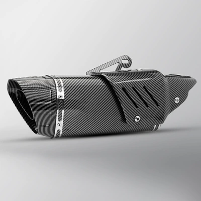 Motorcycle exhaust pipe — quadrangular carbon fiber exhaust - diagonal-four-corners-fully-imitation-carbon-fiber