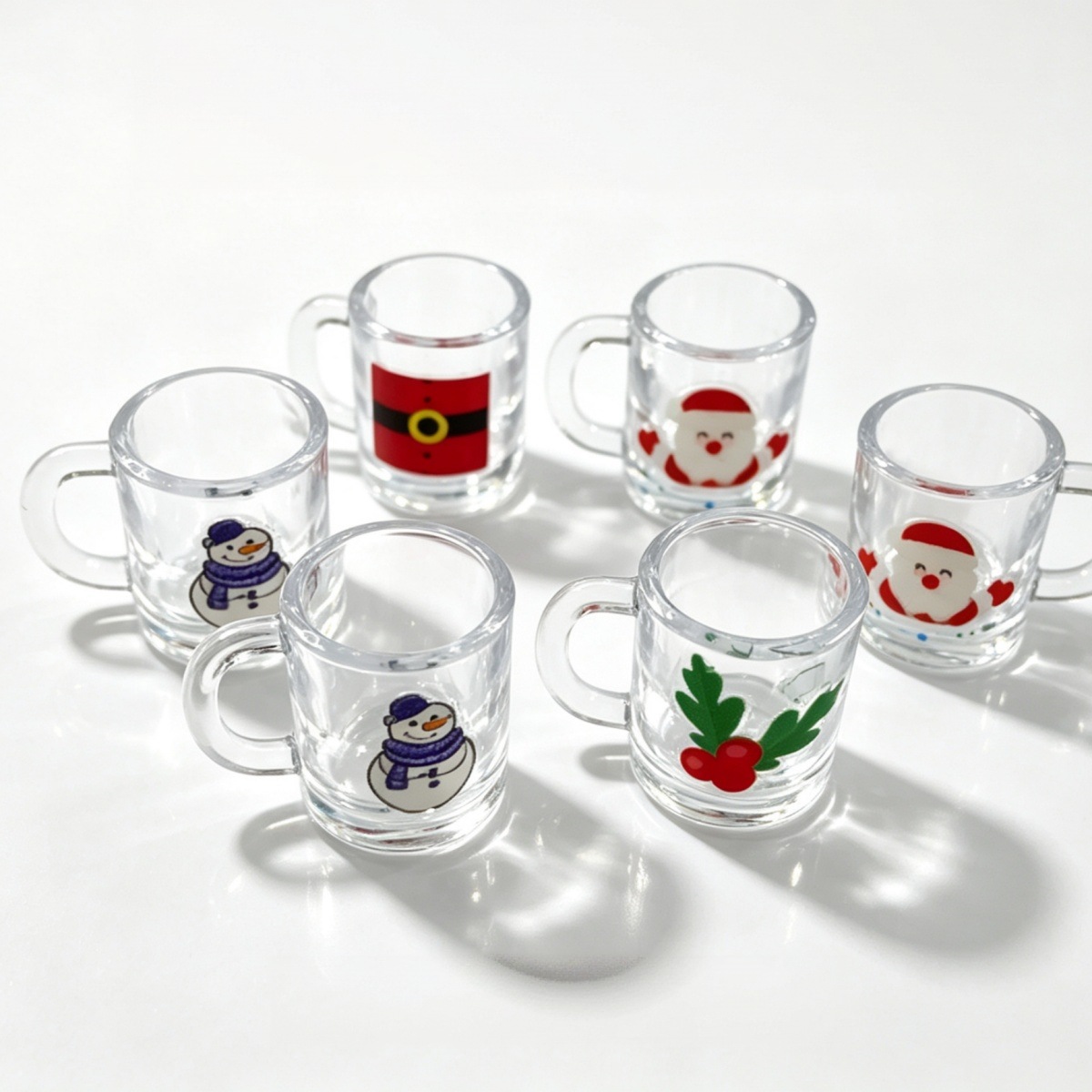 Dollhouse Miniature Christmas Cups, BJD Miniature Christmas Home Kitchen Scene Decorations