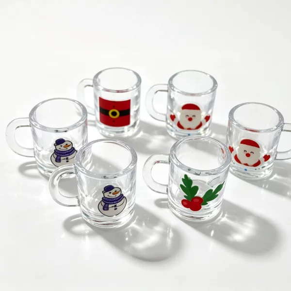 Dollhouse Miniature Christmas Cups, BJD Miniature Christmas Home Kitchen Scene Decorations
