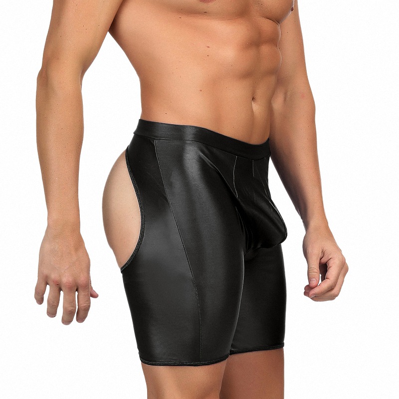 Calzoncillos bóxer sexys de charol con cremallera para hombre, exceso de comercio exterior europeo y americano, envío directo de Amazon Wish.