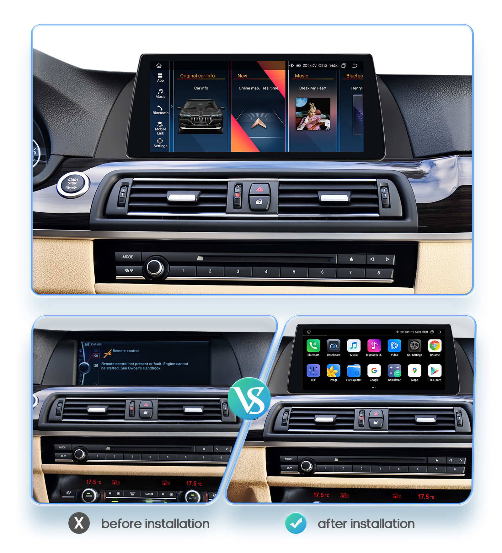 10.25inch Bmw Navigation 525I 528I Is Suitable for 11-12 Models 5 Series F10 F11 Modified High-Definition Large Screen
