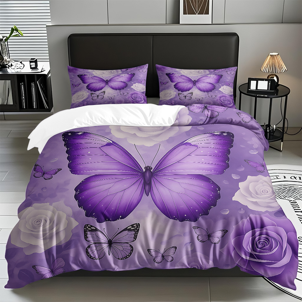 Butterfly series digital print edredón comercio electrónico transfronterizo preferido fuente fábrica adaptada modo TEMU / JIT