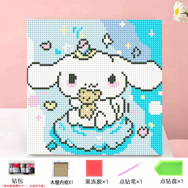 Набор алмазной мозаики DIY Kuromi и мультфильмы 20×20 см, рамка-наклейка, детское творчество