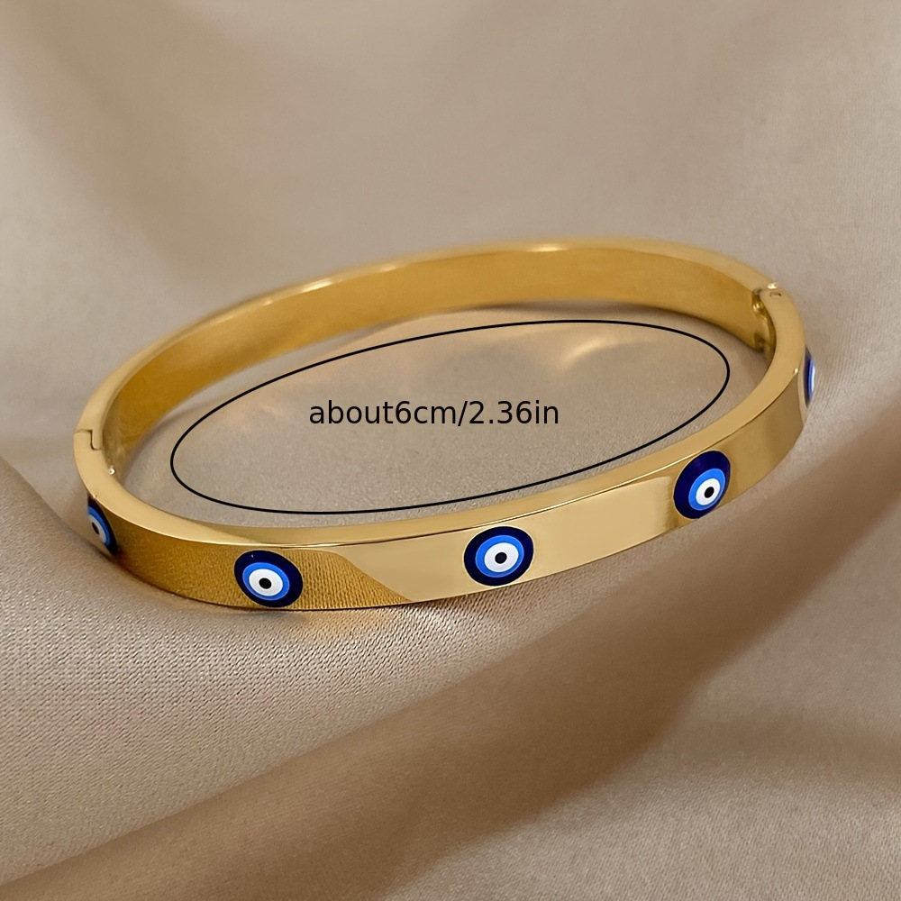 Guldbelagt evil eye armring för herr och dam_voghion.com