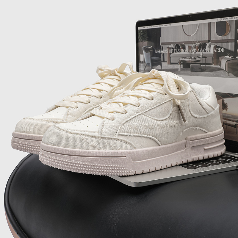 InShuang Zapatos blancos casuales, nicho original para hombres y mujeres, primavera y verano, nuevos zapatos de skate para parejas, zapatos deportivos universales del campus