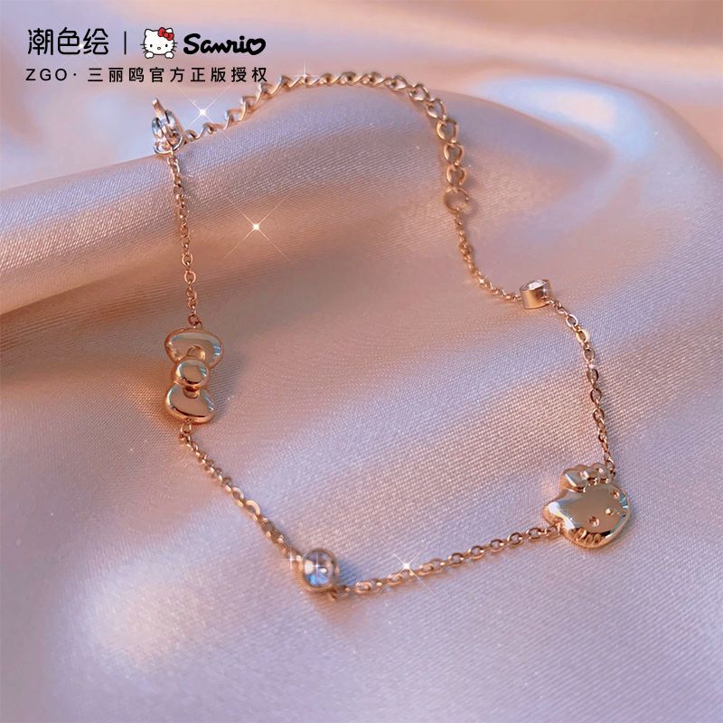 Authentic Hello Kitty Bracelet for Women, Trendy Niche Design, Birthday Gift for Girlfriend, Gift Box