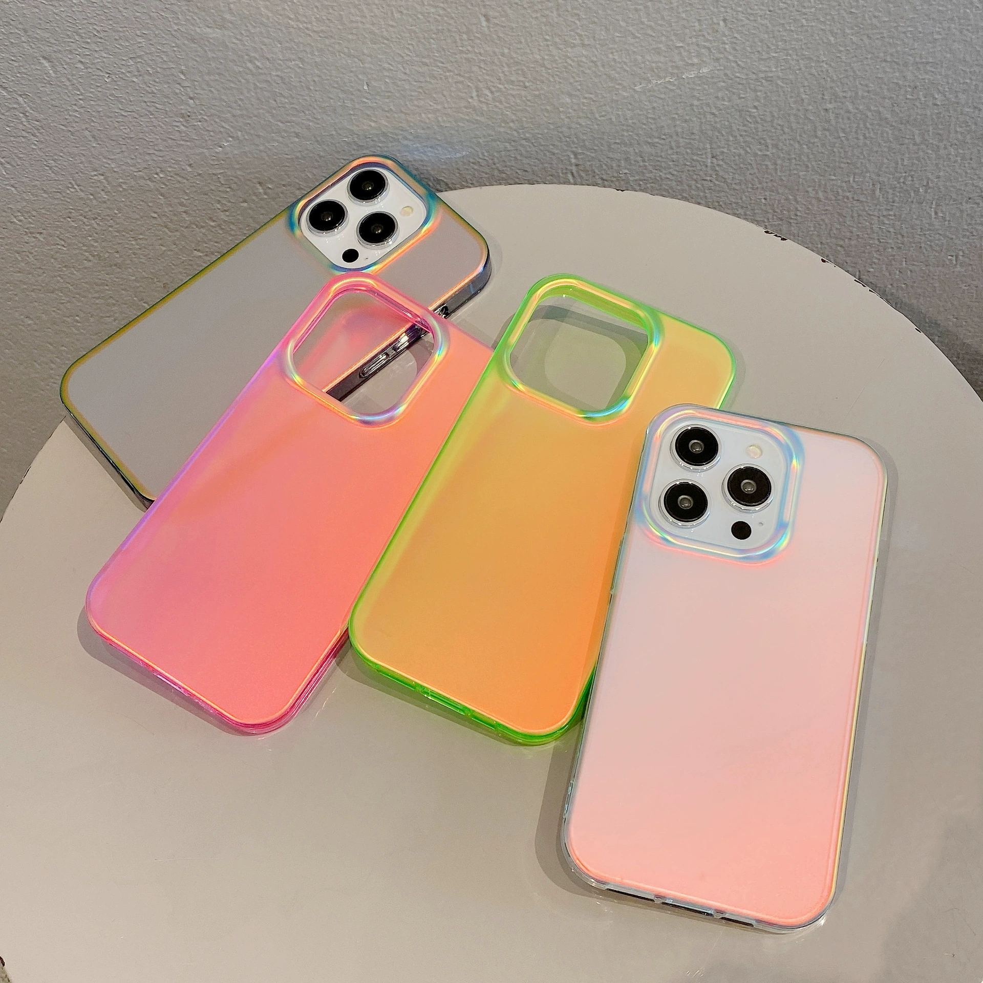 Яблоко, флуоресцентный чехол для телефона pro, матовый совместимый iphone13, мобильный телефон, градиент, японский и корейский