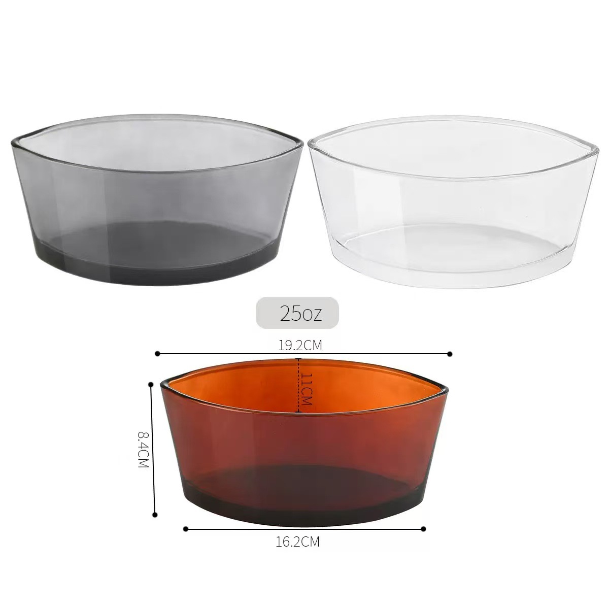 Aromaterapia en forma de barco Vela transparente Vela engrosada Vela Vela vacía Vaso de vidrio Contenedor grande simple Spot