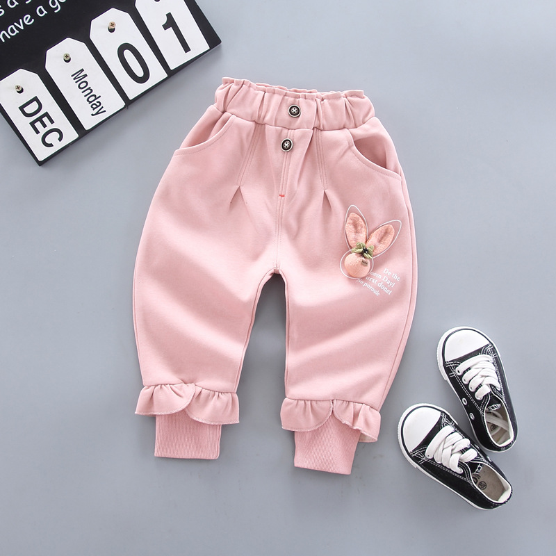 핑크 입체 토끼 머리 바지 싱글 피스