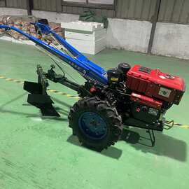 出口现货15马力水冷柴油手扶拖拉机配套双犁农用12马力手扶车图片