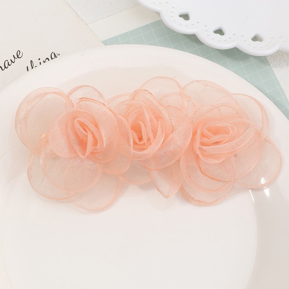 fashion solid color mesh flower hairpin wholesalepicture9