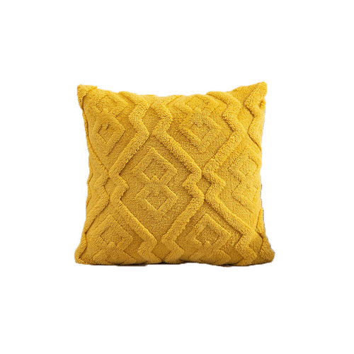 Modern Minimalist Plush Throw Pillow Cover with No Insert, Office Sofa Waist Support Pillow, Bedside Cushion