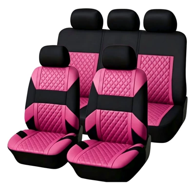 Seat cushion, seat cover | for five seats, suitable for cross-border - rose-red-9-piece-set-for-a-five-seater-car