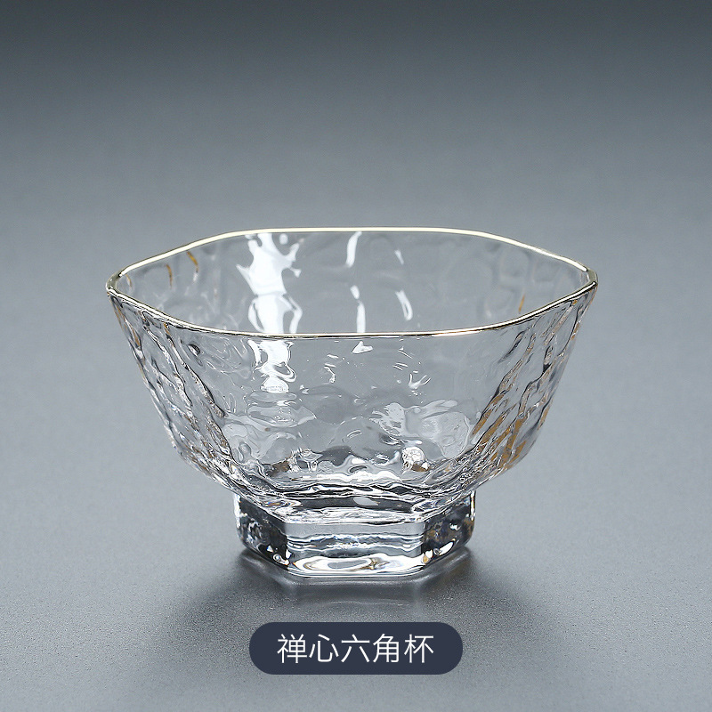 Patrón de martillo taza de té traje pequeña taza de té Copa maestra Vidrio japonés juego de té de Kung Fu resistente al calor Té sola taza