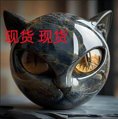 跨境新款Luxury black cat figurine奢华黑猫摆件树脂猫石