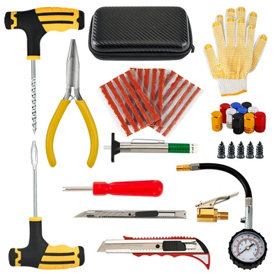 Quick Emergency Tool Box — Repair kit - 15-pieces-of-tire-repair-tools