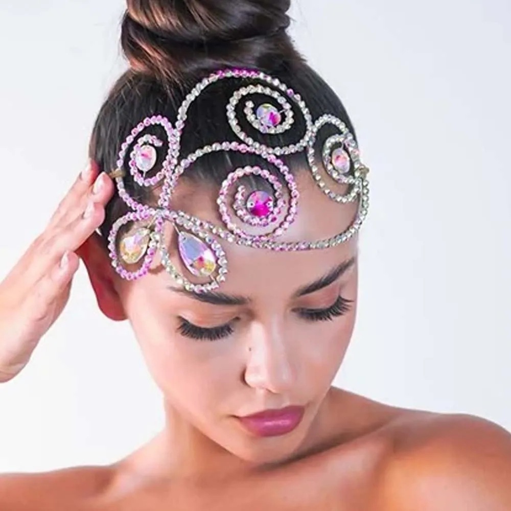 Ventas rápidas Fuego explosivo color frente cinturón de cabello bohemia Feng shui diamante bandas de cabello para mujeres Headwear