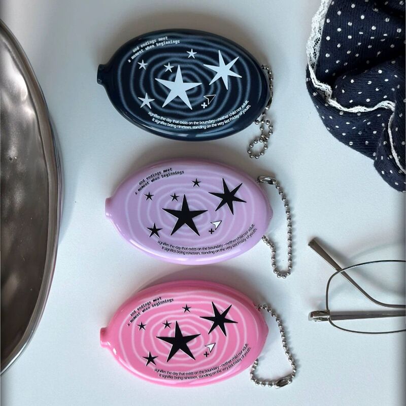 Korean-style ins influencer-inspired creative Y2K starlight print earphone storage portable pendant decoration, stylish and simple Korean-style ins influencer-inspired creative Y2K starlight print earphone storage portable pendant decoration, stylish and simple