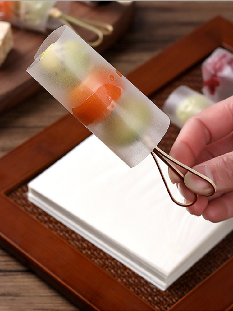 Papel de arroz pegajoso para pastel de arroz pegajoso, papel de azúcar comestible, papel de embalaje de caramelo de nieve, pastilla de nieve, dulces helados, calabaza