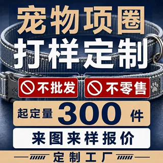 宠物项圈涤纶尼龙耐磨可调节反光狗狗猫咪户外训练防挣脱用品定制