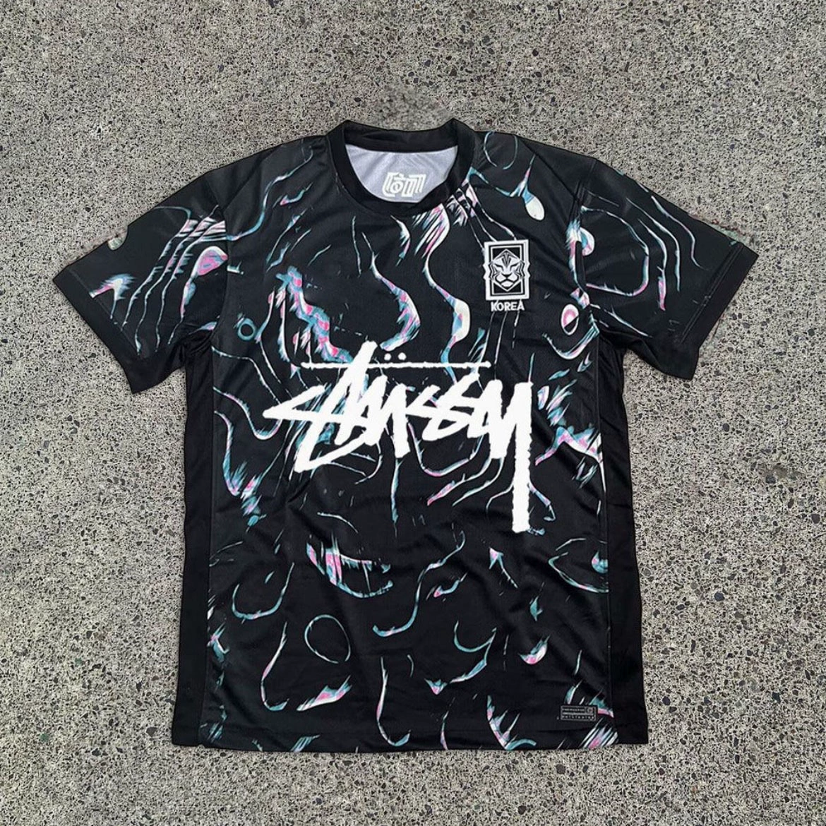 Футболка Stussy Stussy с подписью, Аргентина, Интер, Бразилия, Италия, Фламенго, короткие рукава