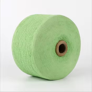 Sock Knitting Cotton Yarn Manufacturer Direct Supply 30-Count Lake Green Recycled Polyester-Cotton Yarn Air-Spun Tube Yarn