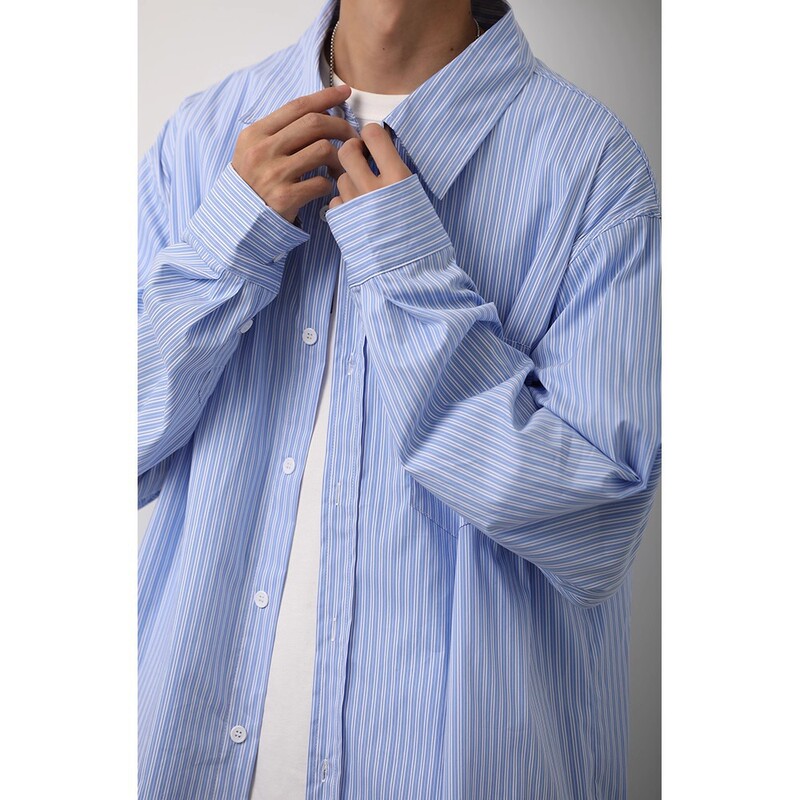 Japanese-Style Striped Shirt for Men, Spring and Autumn New Trendy Campus Style Loose Casual Long-Sleeve Shirt Jacket for Men and Women Japanese-Style Striped Shirt for Men, Spring and Autumn New Trendy Campus Style Loose Casual Long-Sleeve Shirt Jacket for Men and Women