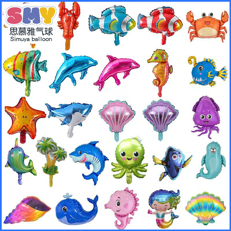 Mini Ocean series aluminum film balloon whale starfish octopus dolphin small gift mini aluminum foil balloon wholesale Mini Ocean series aluminum film balloon whale starfish octopus dolphin small gift mini aluminum foil balloon wholesale