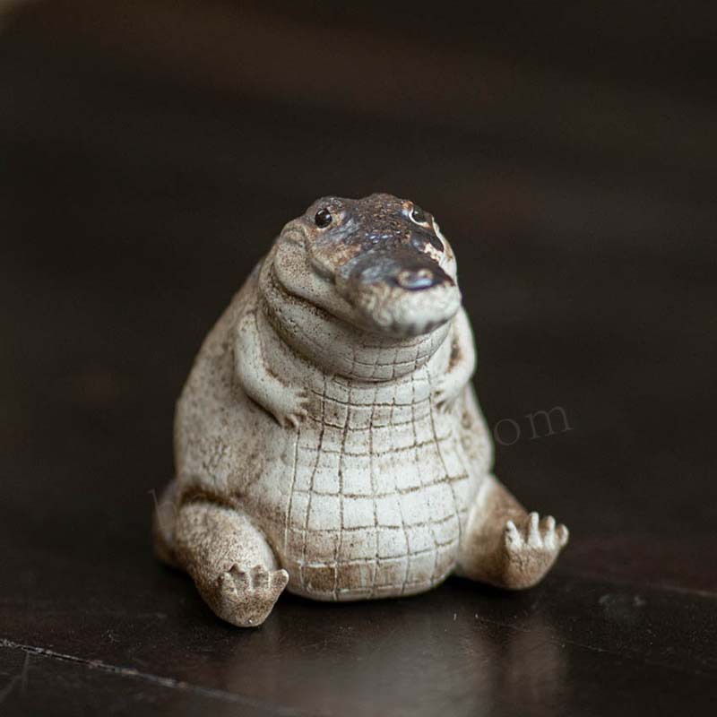 Yixing mineral crudo púrpura arena té mascota cocodrilo decoración hecho a mano financiero nutritivo ceremonia del té juego de té accesorios mesa de té juego de té