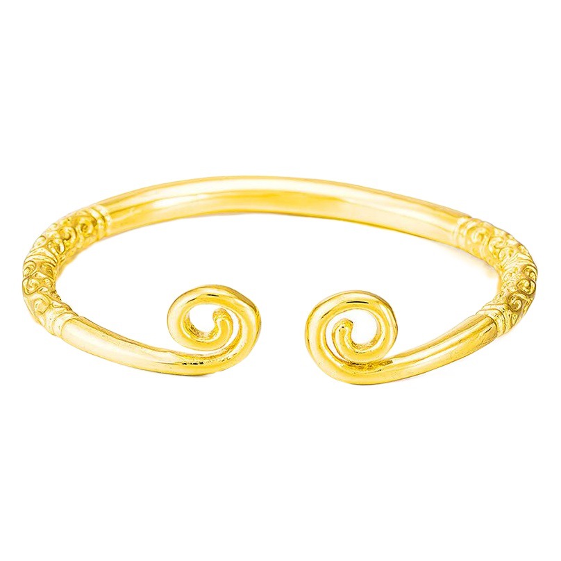 Pulsera de oro de arena vietnamita, mito negro femenino, no se desvanecerá durante mucho tiempo, maldición, Monkey King, garrote dorado, pulsera, joyería de mano de latón