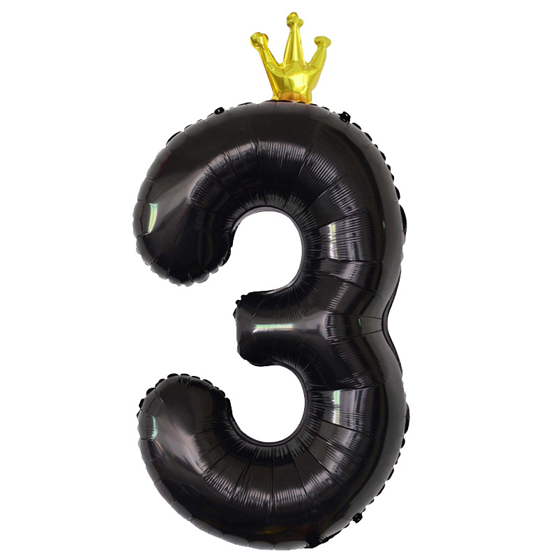 Amazon nuevo 40 pulgadas de una sola pieza corona globo digital decoración de la fiesta de cumpleaños globo digital grande