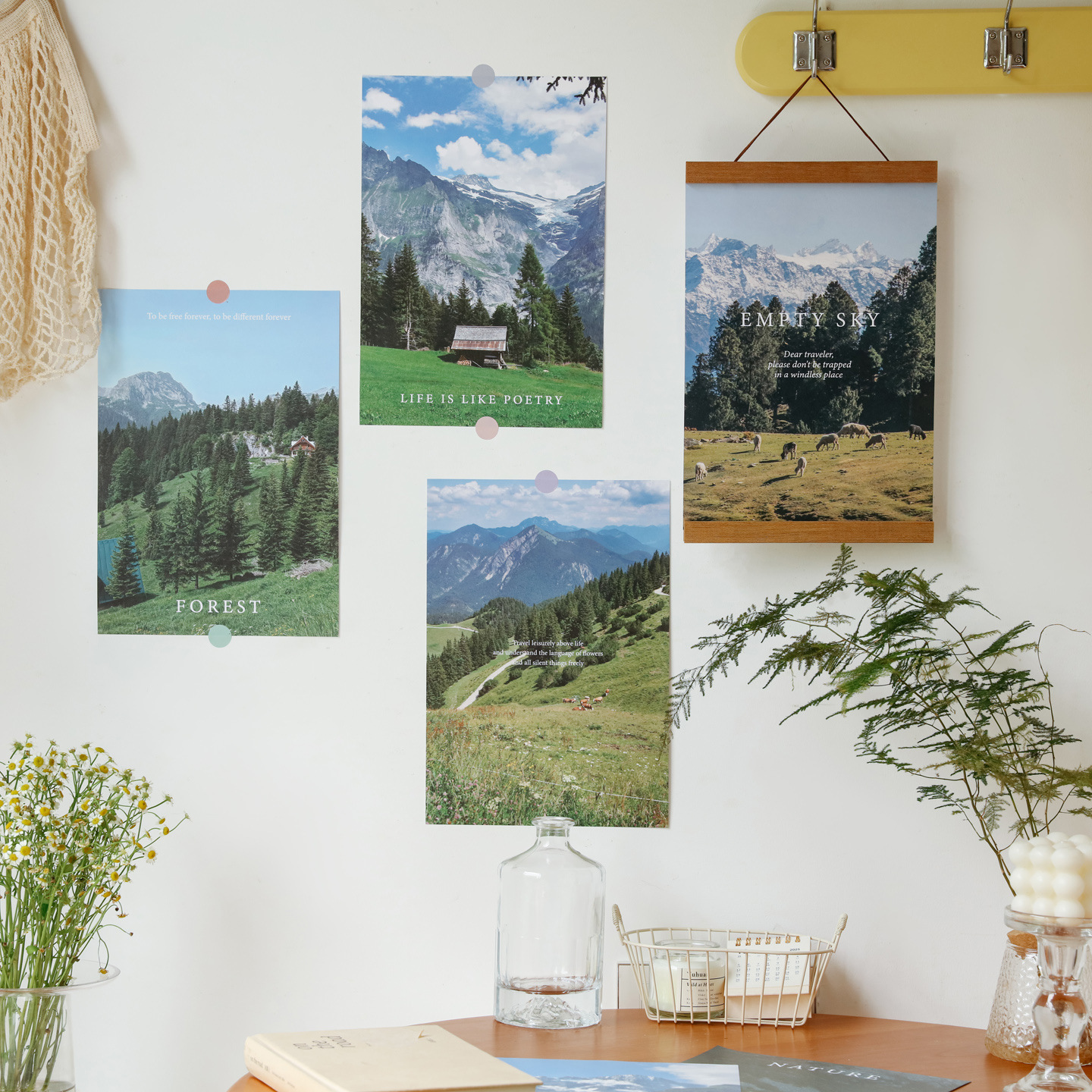 碧草连天海报墙面家居竖版大张彩色艺术感自由风装饰贴画