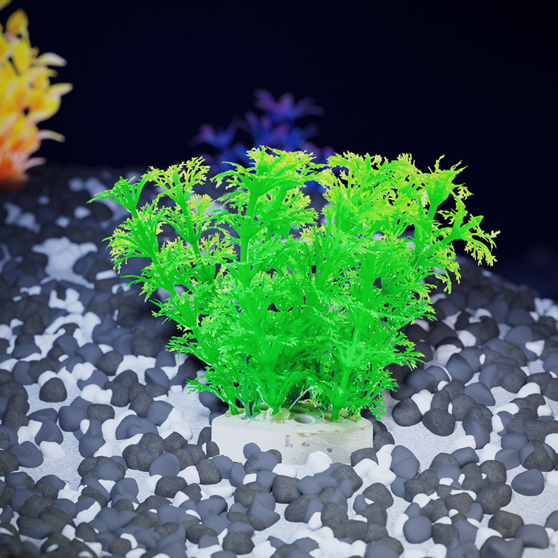 Suministros de flores falsas Simulación de plantas acuáticas Venta al por mayor Especial transfronterizo Simulación de pilas de plantas acuáticas Hierba plástica de 10cm Flores decorativas Carpas herbívora
