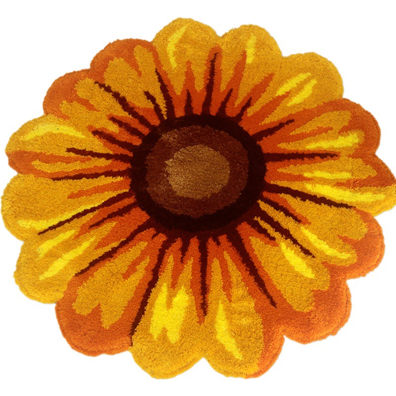 Felpa redonda simple crisantemo sala de estar pastoral fresca alfombra del hogar mecedora mesa de café sala de bodas chica estera de noche