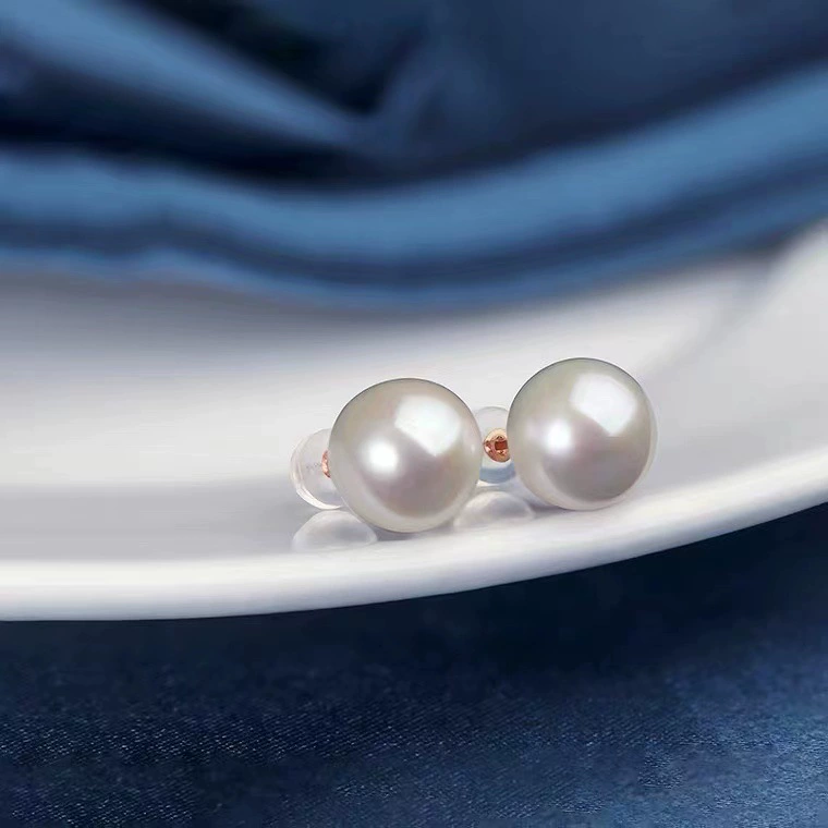 Серьги из золота 18 карат с жемчугом Au750, серьги с натуральным пресноводным жемчугом, универсальные серьги, подарок для подруги, золото в форме ракушки