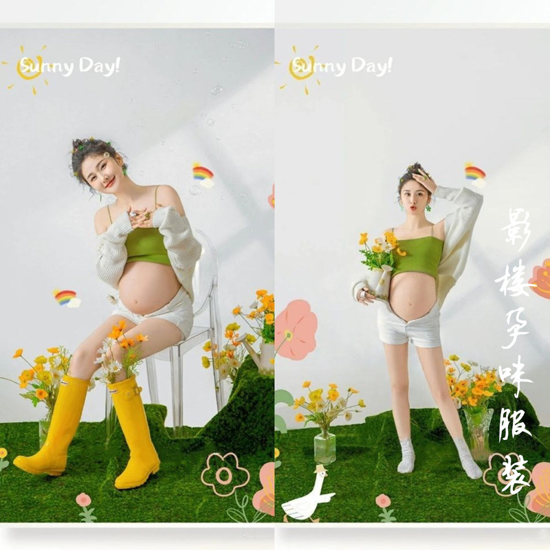 Pregnant Women Photography Photo Clothing New Photo Studio Cute Pregnant Mother Photo Suit Big Belly Photo Art Clothing