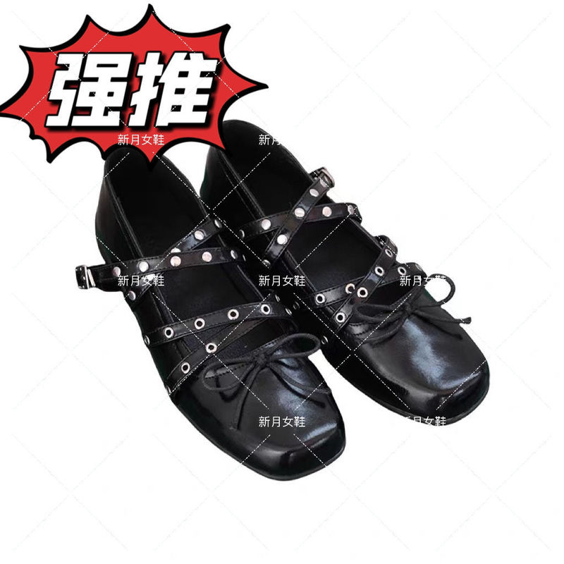 复古法式珍鞋蝴蝶结芭蕾舞鞋新款2025玛丽浅口单鞋平底女外穿银色|undefined