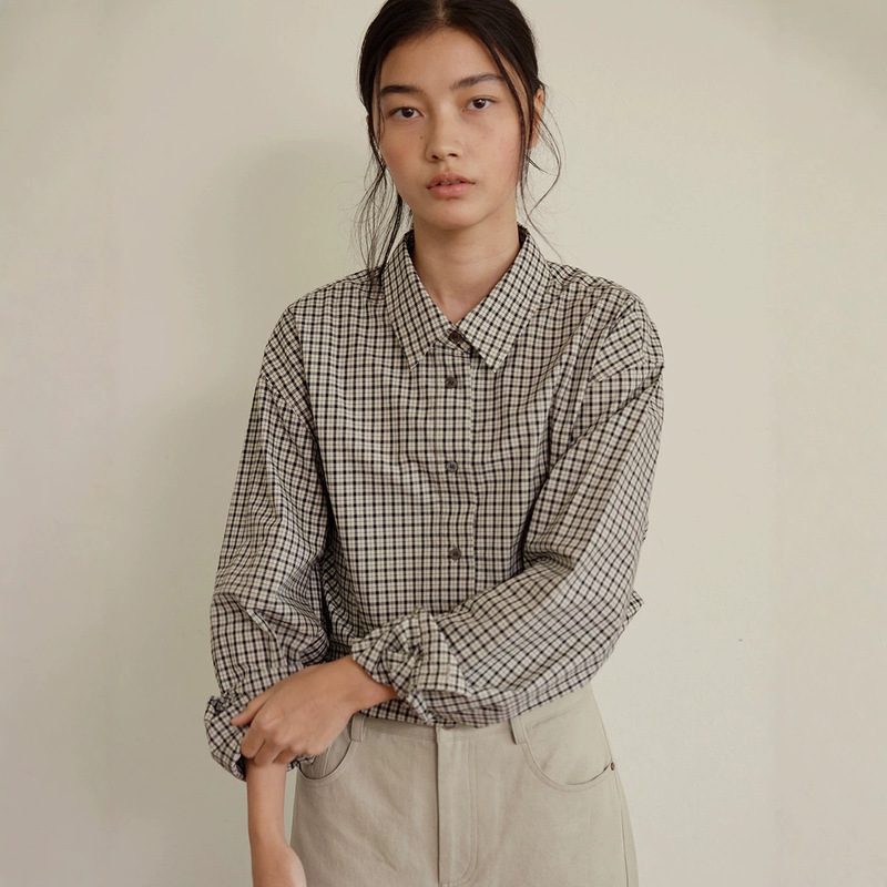 ACME Simple Low-key Old Money Style Women's Plaid Shirt 2026 Autumn High-end Drop-Shoulder Loose Commuting Shirt 61399 ACME Simple Low-key Old Money Style Women's Plaid Shirt 2026 Autumn High-end Drop-Shoulder Loose Commuting Shirt 61399