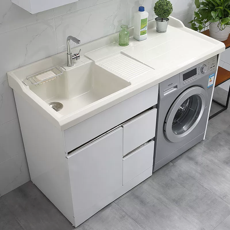 Встроенная стиральная станция с балконом, шкаф для стиральной машины из нержавеющей стали, комплект с раковиной на столешнице, встроенная в углы.