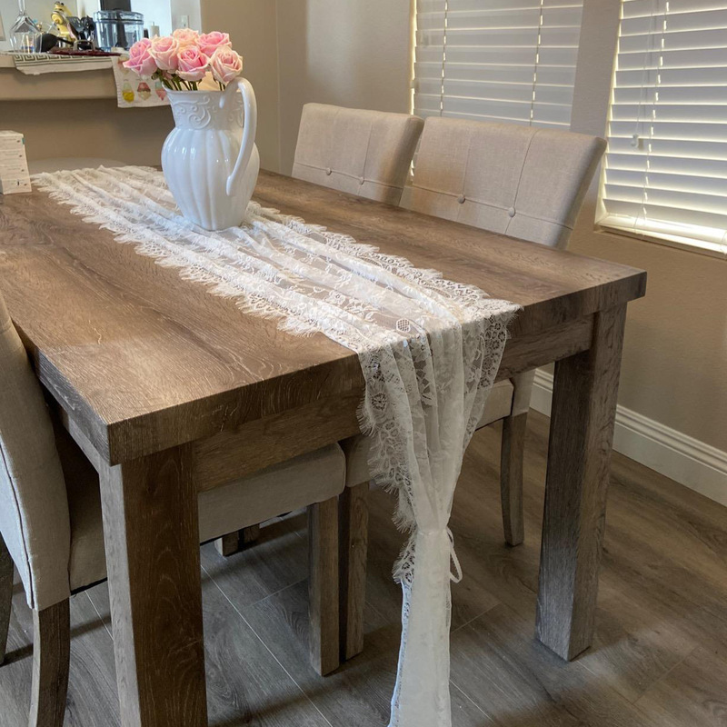 Cross-border New French Style Table Flag Embroidered Pure White Tablecloth Banquet Lace Wedding Decorations Birthday Party Cover Towel