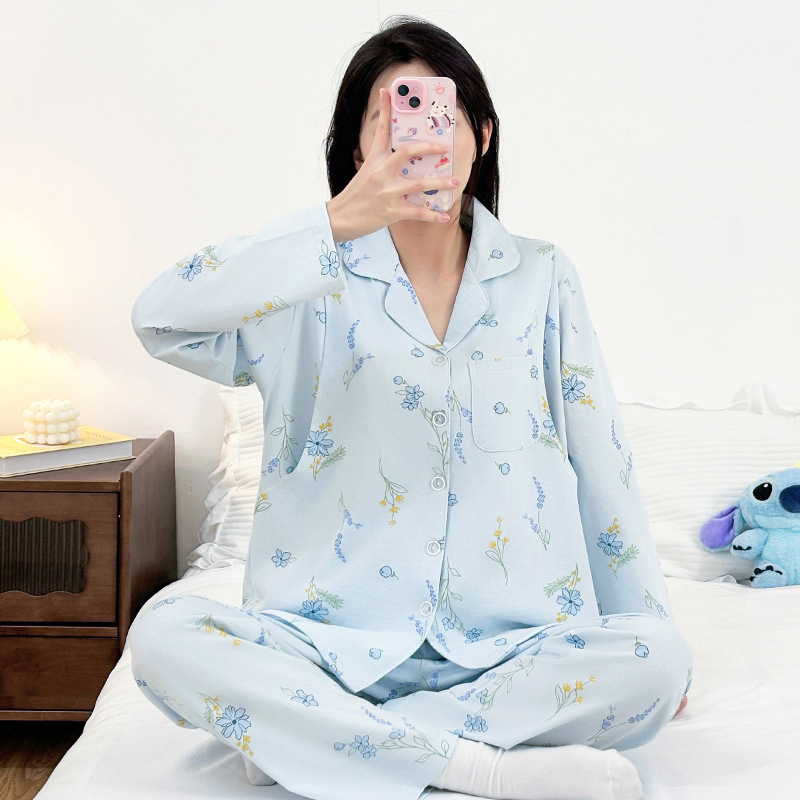 A형 신상 면 산후복 느슨한 순면 수유복 여성 봄 여름 옷 산후 수유복 임산부 정장