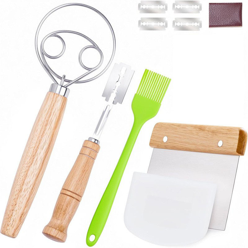 Juego de herramientas para panadería estilo europeo - Incluye canasta de fermentación y rasqueta de mimbre - Popular en Amazon - Venta transfronteriza