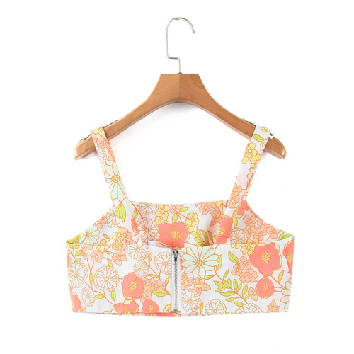 American and European Women's Fashion 2025 Summer Chiffon Digital Print Top and Skirt Set